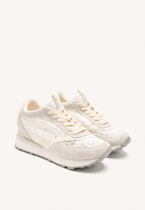LEATHER LACE WEDGE SNEAKERS MILLADORE