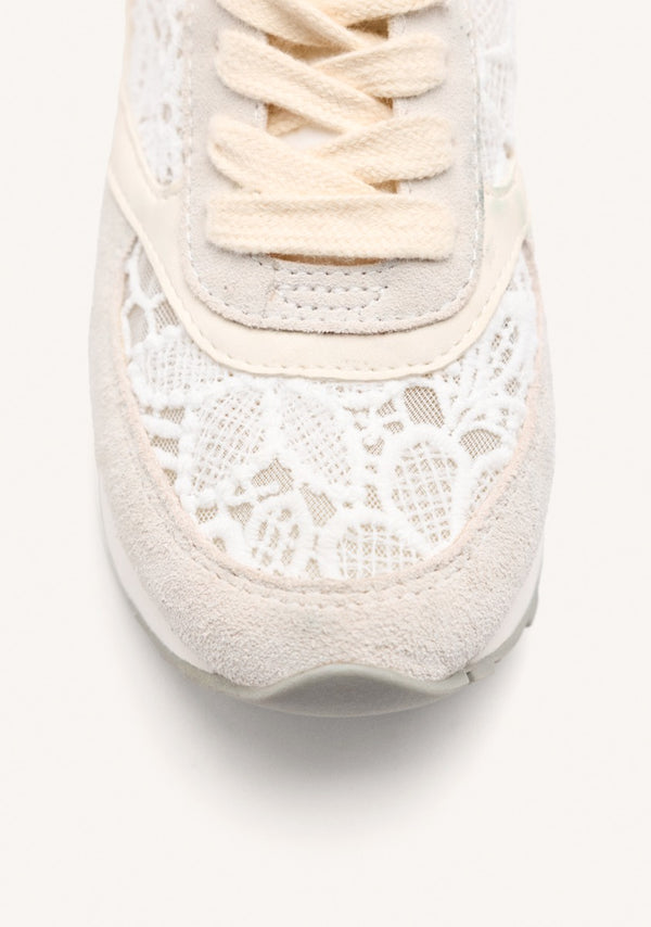 LEATHER LACE WEDGE SNEAKERS MILLADORE