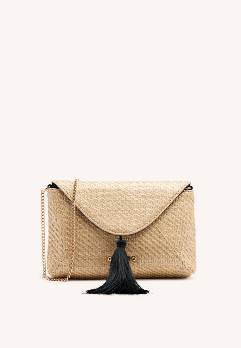 RAFFIA FRINGE CROSSBODY BAG TRUMBULL