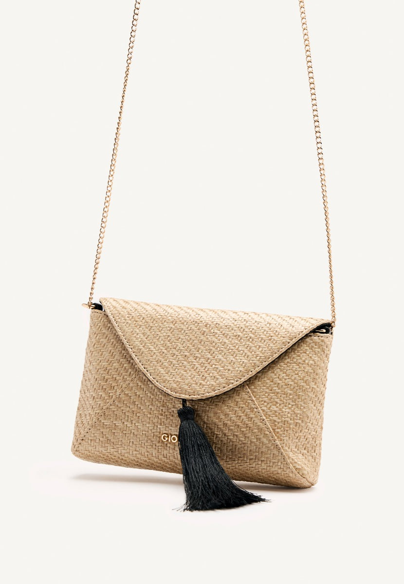 BOLSA TRANSVERSAL COM FRANJA RÁFIA TRUMBULL