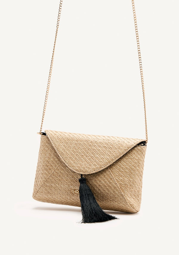 RAFFIA FRINGE CROSSBODY BAG TRUMBULL