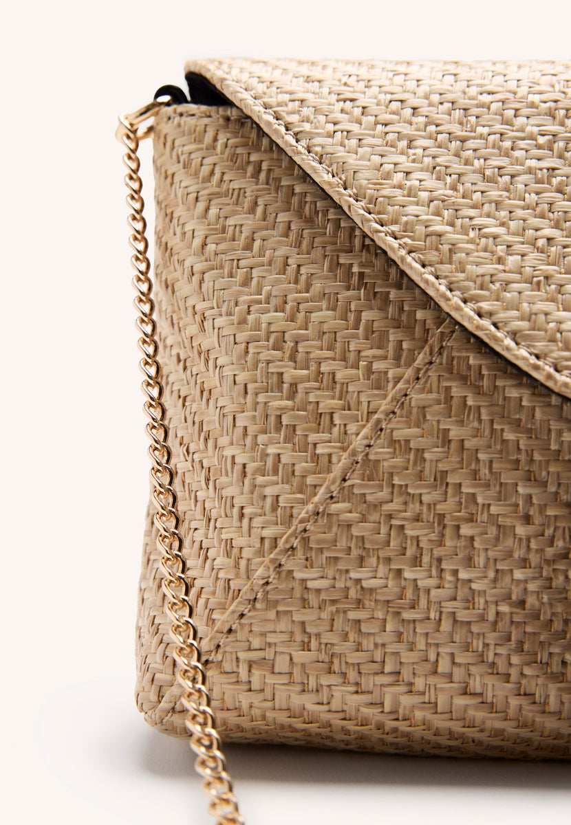 BOLSA TRANSVERSAL COM FRANJA RÁFIA TRUMBULL