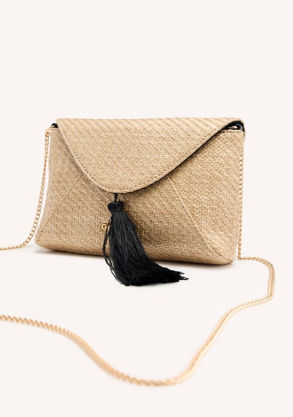 RAFFIA FRINGE CROSSBODY BAG TRUMBULL