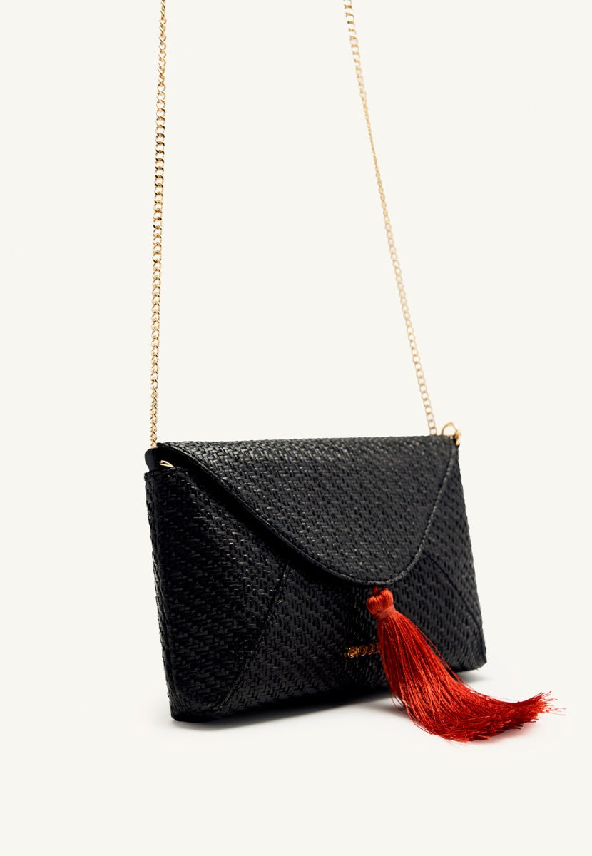 BOLSA TRANSVERSAL COM FRANJA RÁFIA TRUMBULL