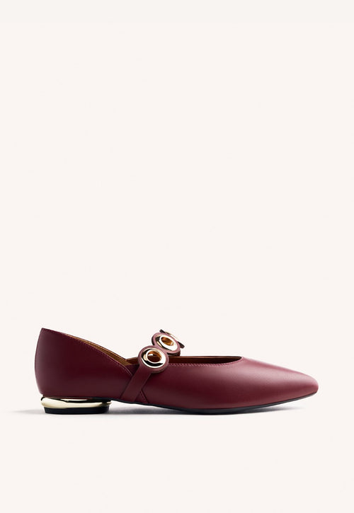 EYELET LEATHER BALLET FLATS NIMROD
