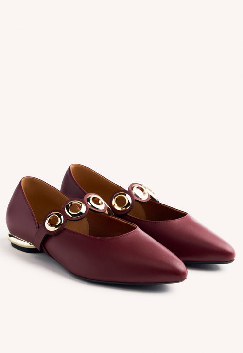 EYELET LEATHER BALLET FLATS NIMROD