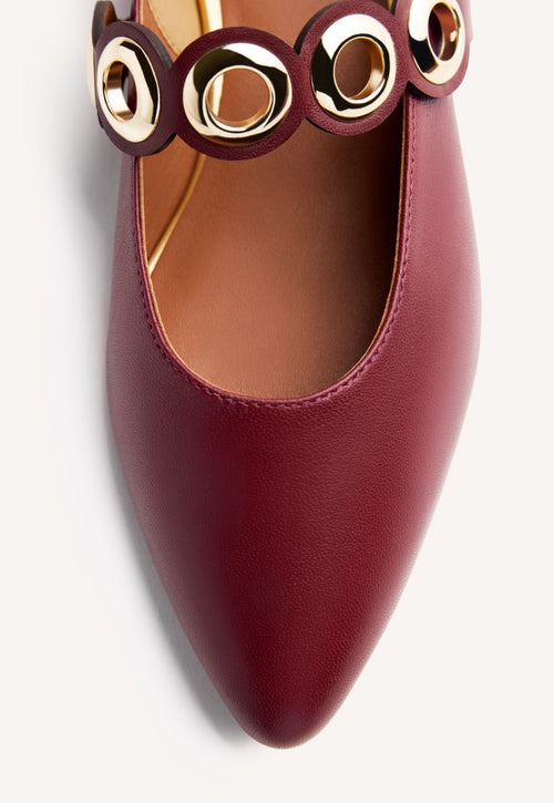 EYELET LEATHER BALLET FLATS NIMROD