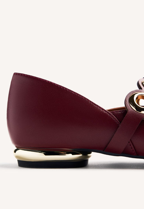 EYELET LEATHER BALLET FLATS NIMROD