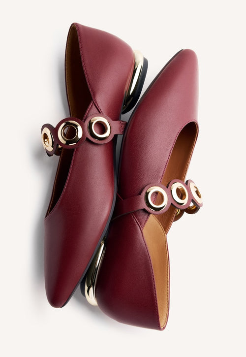 EYELET LEATHER BALLET FLATS NIMROD