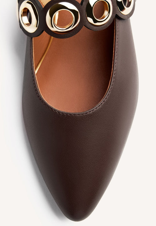 EYELET LEATHER BALLET FLATS NIMROD