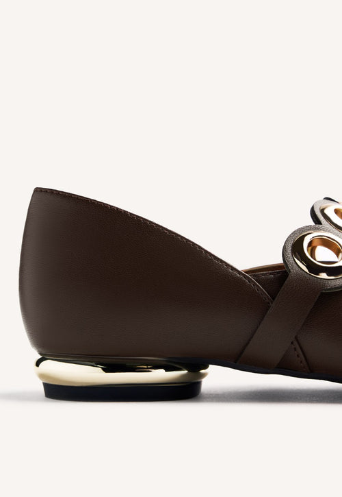 EYELET LEATHER BALLET FLATS NIMROD