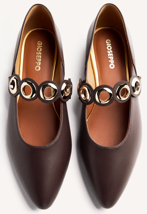 EYELET LEATHER BALLET FLATS NIMROD