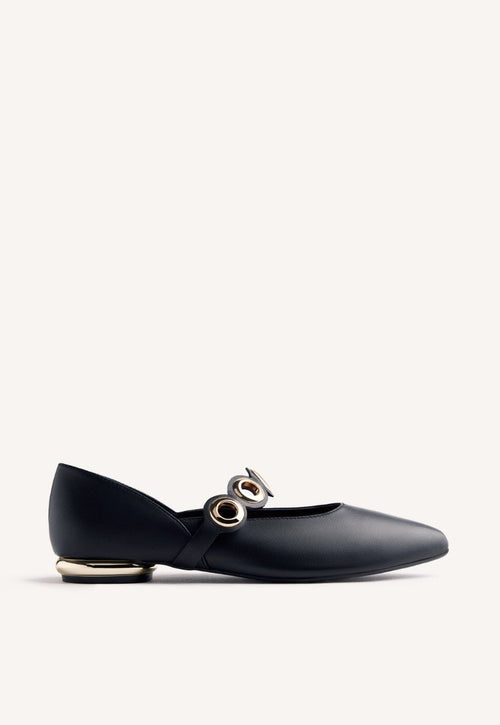 EYELET LEATHER BALLET FLATS NIMROD