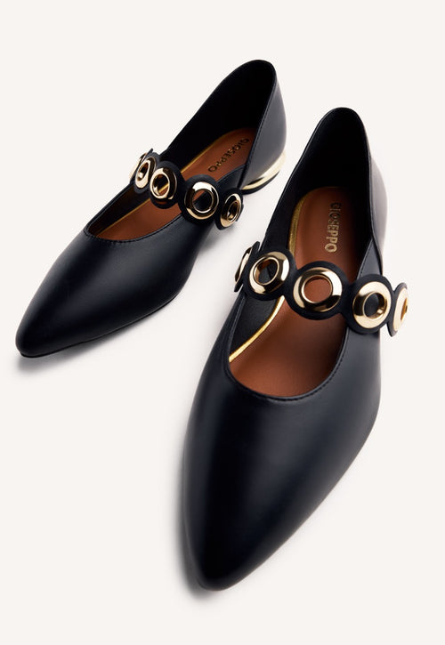 EYELET LEATHER BALLET FLATS NIMROD