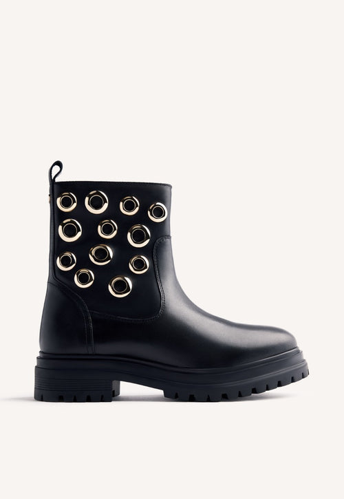 EYELET LEATHER BOOTS ONAMIA