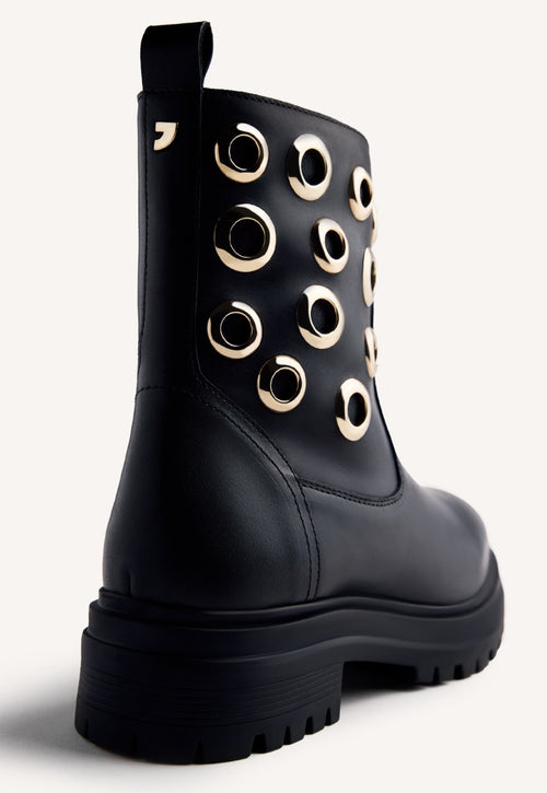 EYELET LEATHER BOOTS ONAMIA