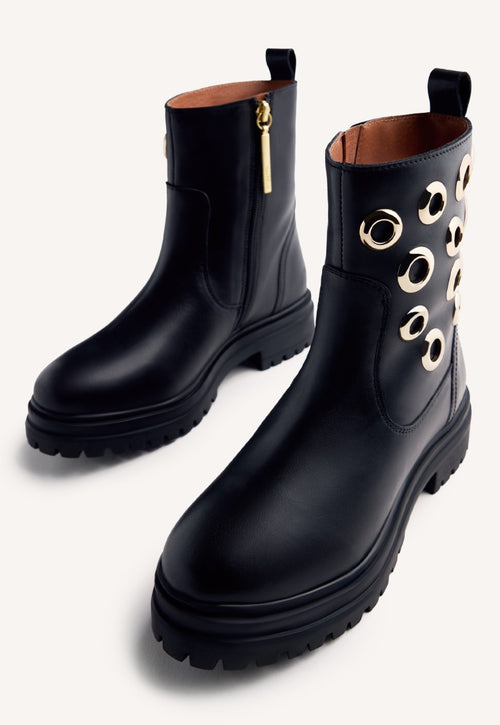 EYELET LEATHER BOOTS ONAMIA