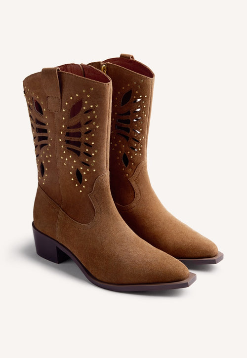 LEATHER ANIMAL PRINTBOY BOOTS MILTONA