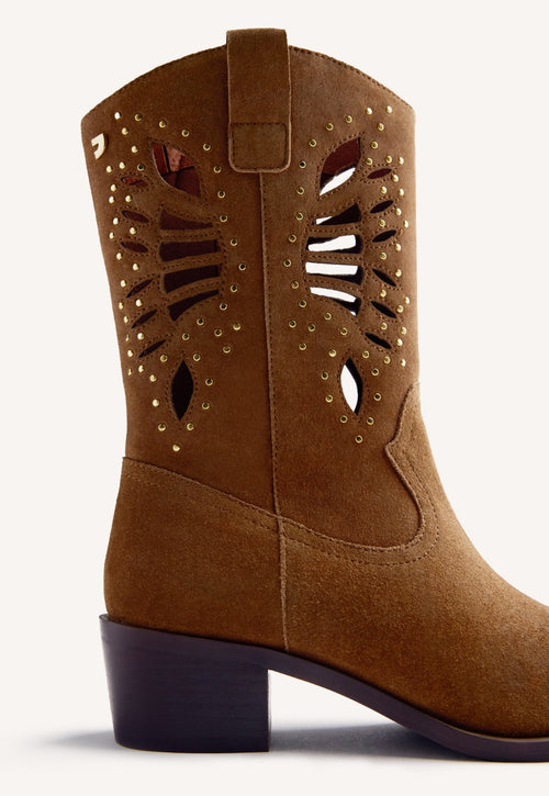 LEATHER ANIMAL PRINTBOY BOOTS MILTONA