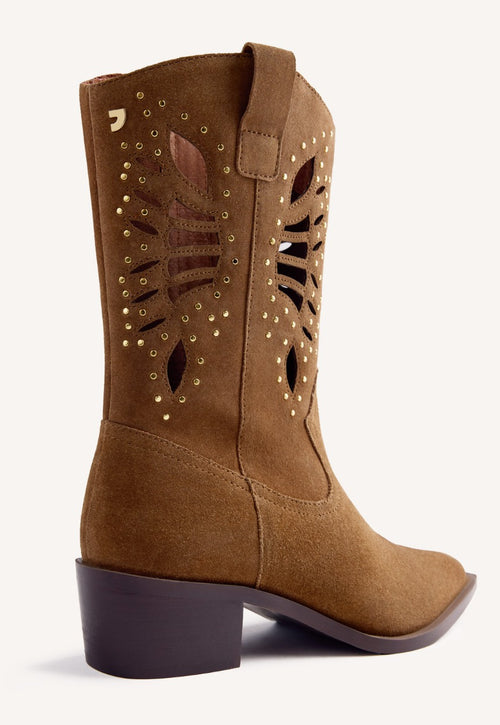 LEATHER ANIMAL PRINTBOY BOOTS MILTONA