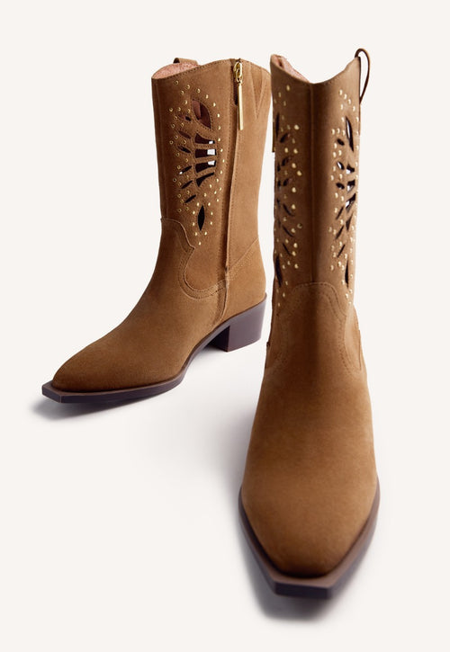 LEATHER ANIMAL PRINTBOY BOOTS MILTONA