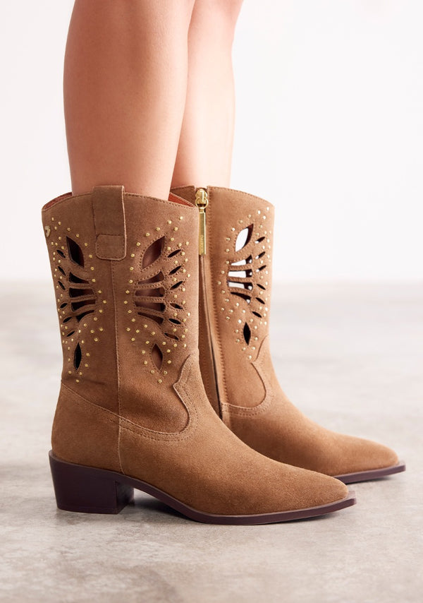 LEATHER ANIMAL PRINTBOY BOOTS MILTONA
