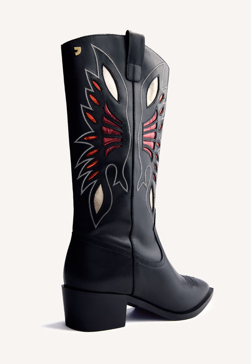 LEATHER ANIMAL PRINTBOY BOOTS NISSWA