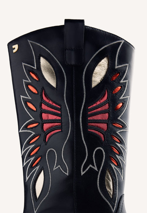 LEATHER ANIMAL PRINTBOY BOOTS NISSWA