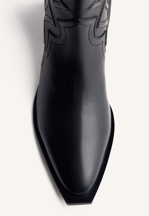 LEATHER ANIMAL PRINTBOY ANKLE BOOTS QUAMBA