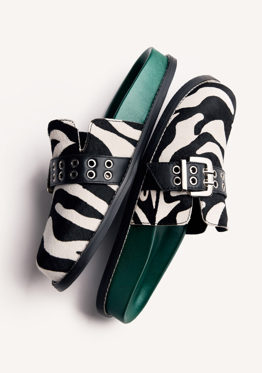 ZOCCOLI PELLE STAMPA ANIMALE BEULAH