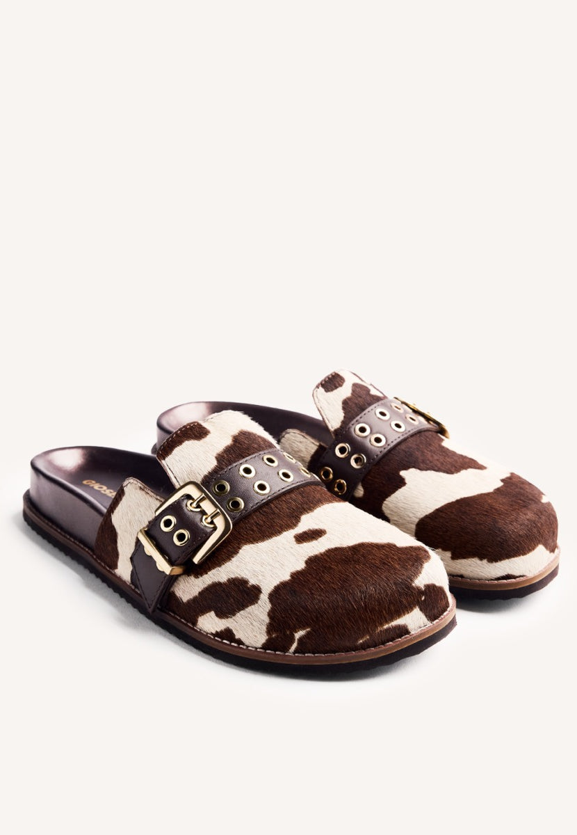 ZUECOS PIEL ESTAMPADO ANIMAL BEULAH