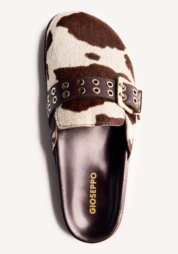 ANIMAL PRINT LEATHER CLOGS BEULAH