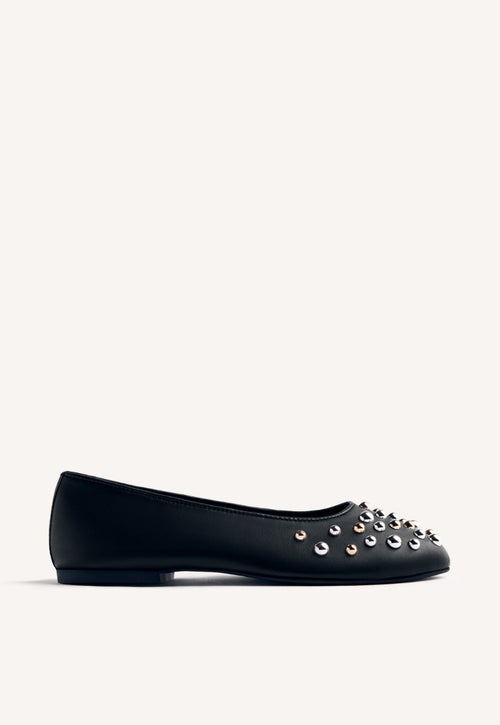 STUDDED LEATHER BALLET FLATS GONVICK