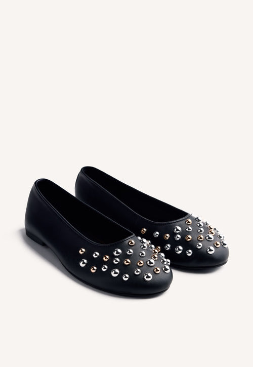STUDDED LEATHER BALLET FLATS GONVICK