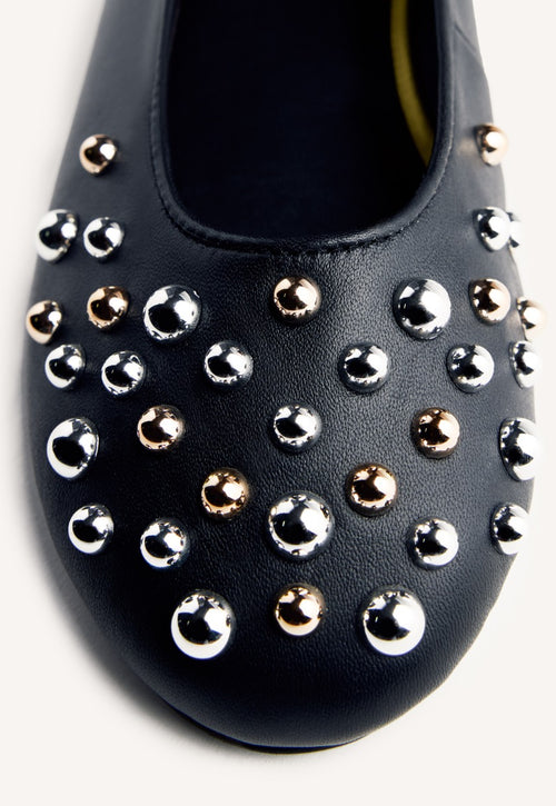 STUDDED LEATHER BALLET FLATS GONVICK
