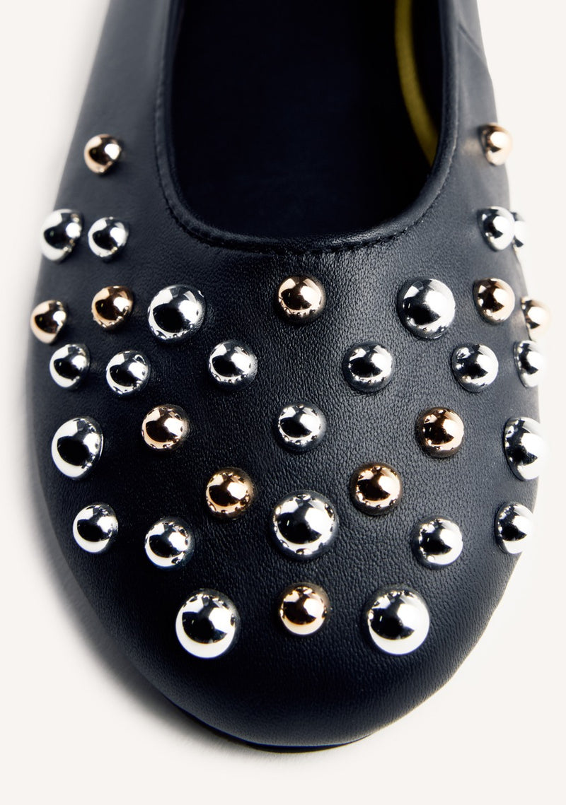 STUDDED LEATHER BALLET FLATS GONVICK