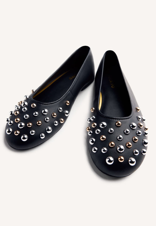 STUDDED LEATHER BALLET FLATS GONVICK