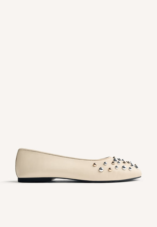 STUDDED LEATHER BALLET FLATS GONVICK