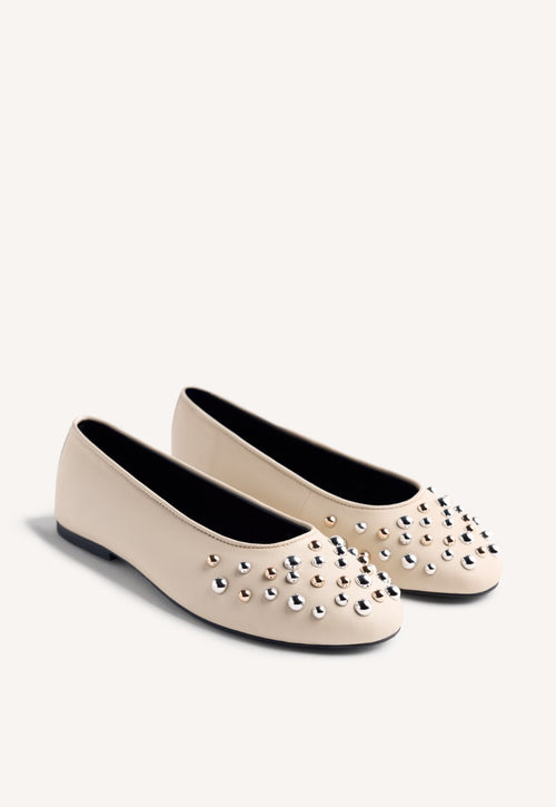 STUDDED LEATHER BALLET FLATS GONVICK