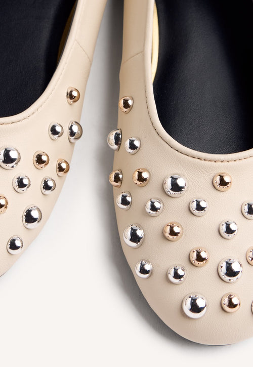 STUDDED LEATHER BALLET FLATS GONVICK