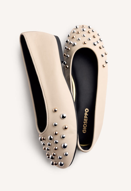 STUDDED LEATHER BALLET FLATS GONVICK