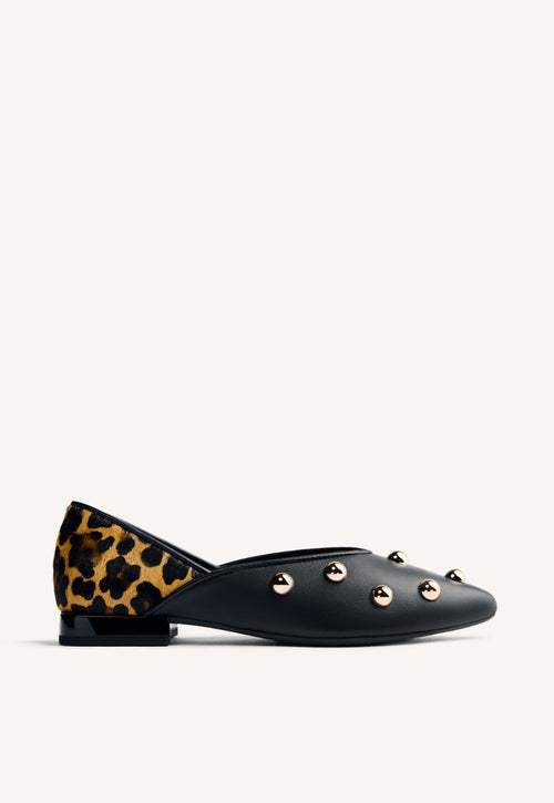 STUDDED LEATHER BALLET FLATS BRAHAM