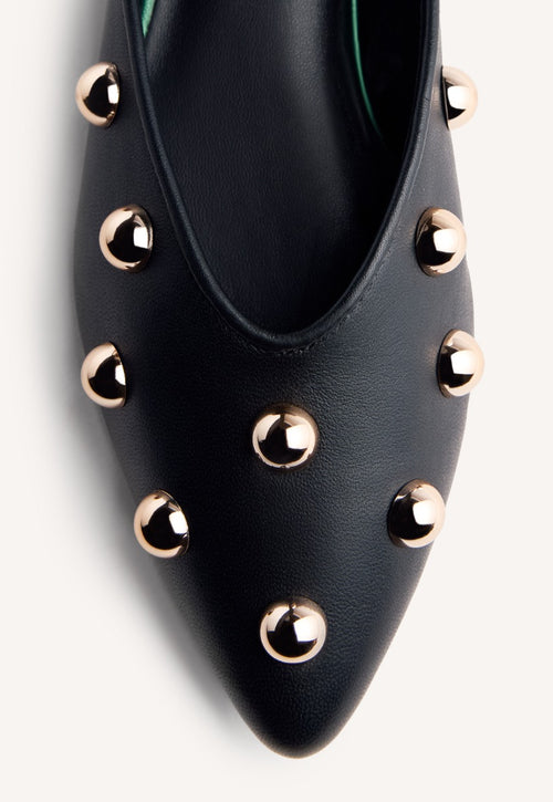 STUDDED LEATHER BALLET FLATS BRAHAM
