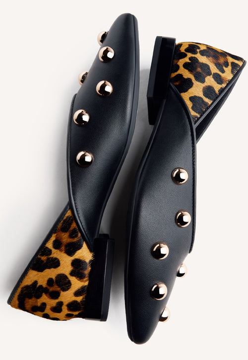 STUDDED LEATHER BALLET FLATS BRAHAM