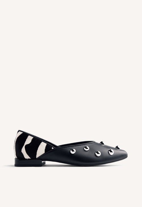 STUDDED LEATHER BALLET FLATS BRAHAM