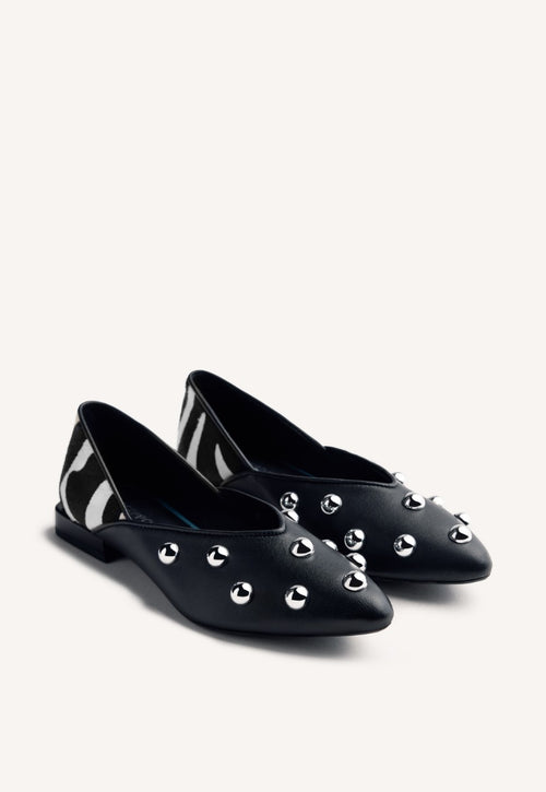 STUDDED LEATHER BALLET FLATS BRAHAM
