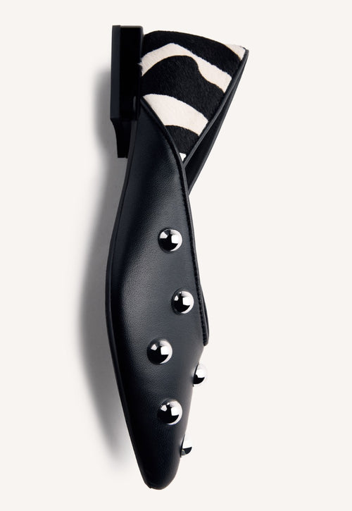 STUDDED LEATHER BALLET FLATS BRAHAM