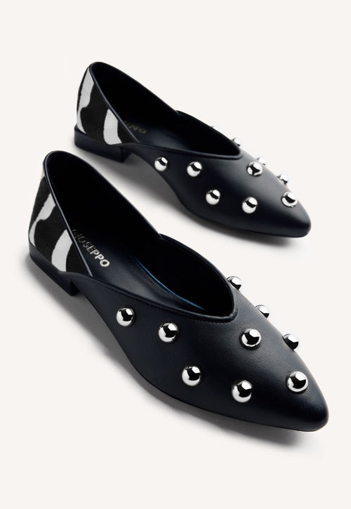 STUDDED LEATHER BALLET FLATS BRAHAM