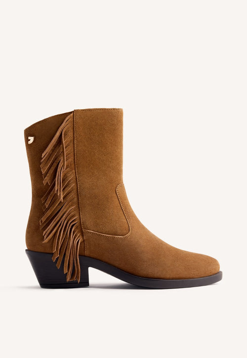 LEATHER FRINGES ANIMAL PRINTBOY BOOTS KASSON