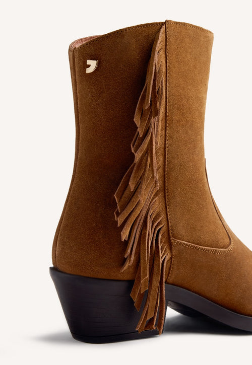 LEATHER FRINGES ANIMAL PRINTBOY BOOTS KASSON